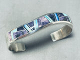 Jimmy Lee Native American Navajo Turquoise Charoite Jet Sterling Silver Bracelet-Nativo Arts