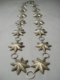Heavy Heavy Early 1900's Vintage Native American Navajo Star Sterling Silver Concho Belt Old-Nativo Arts