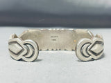 Extra Thick Vintage Native American Navajo Hand Tooled Sterling Silver Bracelet-Nativo Arts