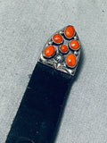 Native American Important Gary Reeves (d.) Coral Sterling Silver Buckle Set-Nativo Arts