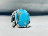 Noteworthy San Felipe Old Kingman Turquoise Sterling Silver Ring-Nativo Arts