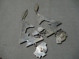 Fabulous Vintage Native American Navajo Turquoise Sterling Silver Earrings-Nativo Arts