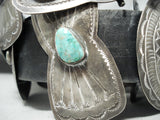 Museum Colossal Vintage Native American Navajo Turquoise Sterling Silver Concho Belt-Nativo Arts