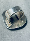 One Of The Biggest Ever Native American Navajo Tommy Jackson Turquoise Sterling Silver Ring-Nativo Arts