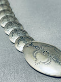 Incredible Vintage Native American Navajo Hand Tooled Sterling Silver Bead Necklace-Nativo Arts