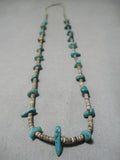 Incredible Vintage Native American Navajo Royston Turquoise & Heishi Necklace Old-Nativo Arts