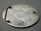 Important Very Early Vintage Native American Navajo Dan Jackson Turquoise Sterling Silver Buckle-Nativo Arts