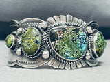 Best Donny Johnson Vintage Native American Navajo Spiderweb Turquoise Sterling Silver Bracelet-Nativo Arts