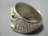 Important 14k Gold Vintage Native American Navajo Spiderweb Turquoise Sterling Silver Ring-Nativo Arts