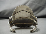 Huge Navajo Coral Sterling Silver Native American Bracelet Cuff-Nativo Arts