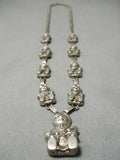 Detailed!! Intricate Vintage Navajo Sterling Silver Native American Necklace Old-Nativo Arts