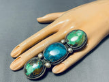 45 Gram Colossal Vintage Native American Navajo Turquoise Sterling Silver Ring-Nativo Arts