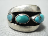 Incredible Vintage Navajo Turquoise Sterling Silver Ring Native American Old-Nativo Arts