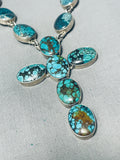 Best Federico Jimenez Domed Turquoise Cross Sterling Silver Necklace- Gorgeous-Nativo Arts