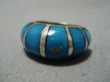 Amazing Vintage Zuni Native American Navajo Turquoise Sterling Silver Ring Old-Nativo Arts