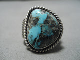 Best Vintage Native American Navajo Tommy Jackson Persin Turquoise Sterling Silver Ring Old-Nativo Arts