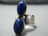Fantastic Navajo Lapis Sterling Silver Ring Native American-Nativo Arts