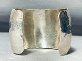 Cly Wide Hand Hammered Vintage Native American Navajo Sterling Silver Bracelet-Nativo Arts