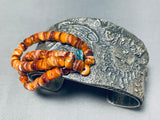 One Of The Most Unique Ever Native American Navajo Turquoise Sterling Silver Jacla Bracelet-Nativo Arts
