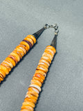 Native American Traditional Vintage Santo Domingo Spiny Oyster Sterling Silver Necklace-Nativo Arts