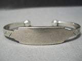 Marvelous Vintage Native American Navajo All Sterling Silver Hand Wrought Terminal Bracelet Old-Nativo Arts
