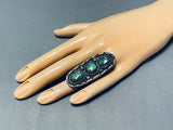 Incredible Vintage Native American Navajo Cerrillos & Royston Turquoise Sterling Silver Ring-Nativo Arts