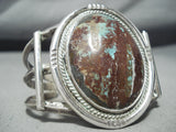 Huge Vintage Native American Navajo Domed Bisbee Turquoise Sterling Silver Bracelet Old-Nativo Arts