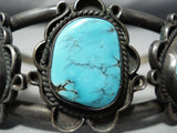 Rare Vintag Native American Navajo Blue Diamond Turquoise Sterling Silver Bracelet-Nativo Arts