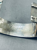 Spectacular Native American Navajo Turquoise Teardrop Sterling Silver Tommy Lowe Bracelet-Nativo Arts