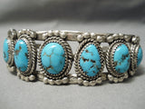 Opulent Vintage Native American Navajo Spiderweb Turquoise Sterling Silver Bracelet Old-Nativo Arts