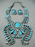 One Of The Best Native American Navajo Turquoise Sterling Silver Squash Blossom Necklace-Nativo Arts