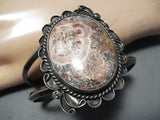Astounding Vintage Native American Navajo Agate Sterling Silver Bracelet Old-Nativo Arts