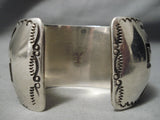 Heavy 100 Gram Vintage Navajo Geomtric Sterling Silver Native American Bracelet-Nativo Arts