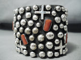 Monster Native American Navajo Coral Sterling Silver Bracelet-Nativo Arts