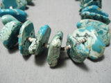 Chunky Dunky Vintage Santo Domingo Native American Navajo Turquoise Nugget Necklace Old-Nativo Arts