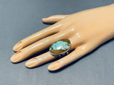 Fabulous Tsosie Native American Navajo #8 Turquoise Mine Sterling Silver Ring-Nativo Arts