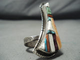 One Of The Best Vintage Native American Navajo Turquoise Inlay Sterling Silver Ring-Nativo Arts
