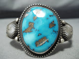 Unique Navajo Ithaca Peak Turquoise Sterling Silver Bracelet Native American-Nativo Arts