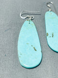 Native American Striking Santo Domingo Royston Turquoise Sterling Silver Earrings-Nativo Arts