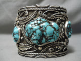 One Of The Biggest Vintage Native American Navajo Turquoise Nugget Sterling Silver Bracelet-Nativo Arts