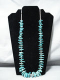 Dynamic Vintage Navajo Turquoise Sterling Silver Necklace Old Native American-Nativo Arts