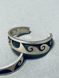 More Rare Vintage Native American Hopi Sterling Silver Wave Earrings-Nativo Arts