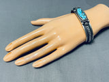 Important Al Jake Native American Navajo High Grade Turquoise Sterling Silver Bracelet-Nativo Arts