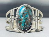 Very Important Bisbee Turquoise Vintage Native American Navajo Sterling Silver Bracelet-Nativo Arts