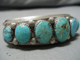 Astounding Vintage Native American Navajo Oval Turquoise Sterling Silver Native Bracelet-Nativo Arts