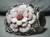 Native American Huge Flower Important Franciso Gomez Turquoise Sterling Silver Bracelet-Nativo Arts