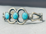 Superior Vintage Native American Navajo Kingman Turquoise Sterling Silver Bracelet-Nativo Arts