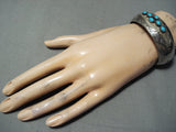 Signed Vintage Native American Navajo Turquoise Sterling Silver Bracelet-Nativo Arts