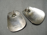 Authentic Vintage Navajo Gold Sterling Silver Native American Earrings-Nativo Arts