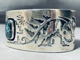Important Vintage Native American Navajo Lander Blue Turquoise Sterling Silver Bracelet-Nativo Arts